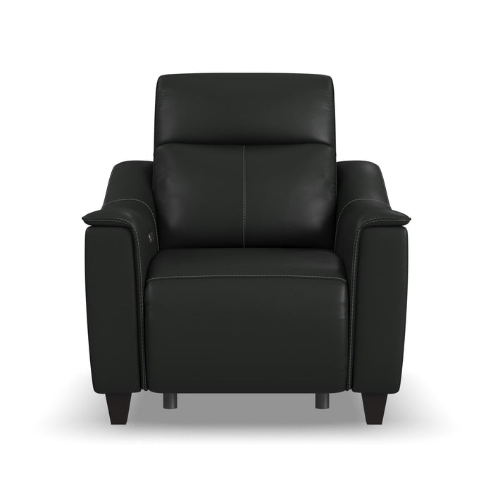 Walter Coal Leather Power Recliner with Power Headrest