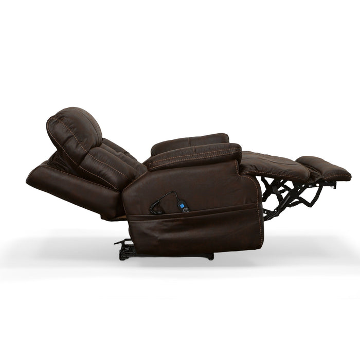 Clive Clove Fabric Power Recliner with Power Headrest & Lumbar