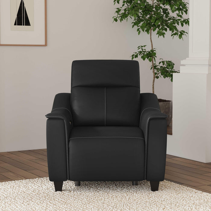 Walter Coal Leather Power Recliner with Power Headrest