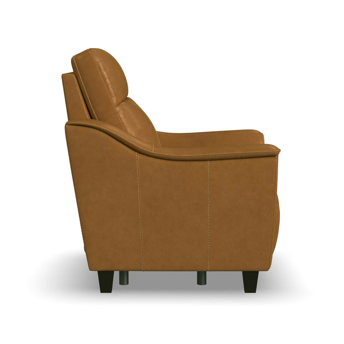 Walter Honey Leather Power Recliner with Power Headrest