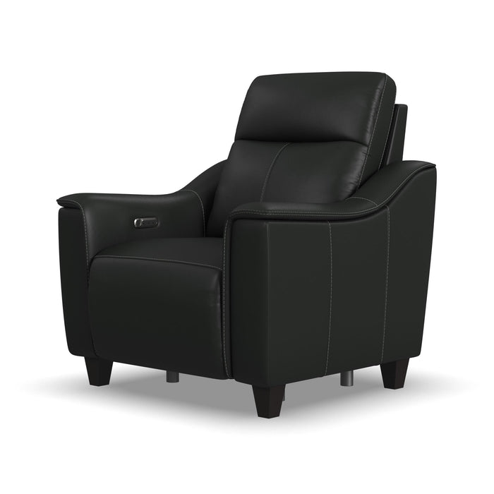 Walter Coal Leather Power Recliner with Power Headrest