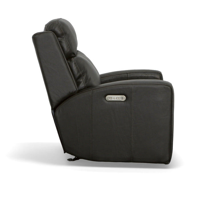 Cody Shadow Leather Power Gliding Recliner with Power Headrest