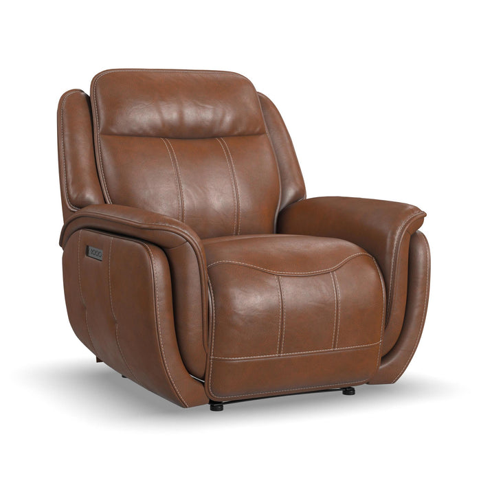 Swift Hazelnut Leather Power Recliner with Power Headrest & Lumbar