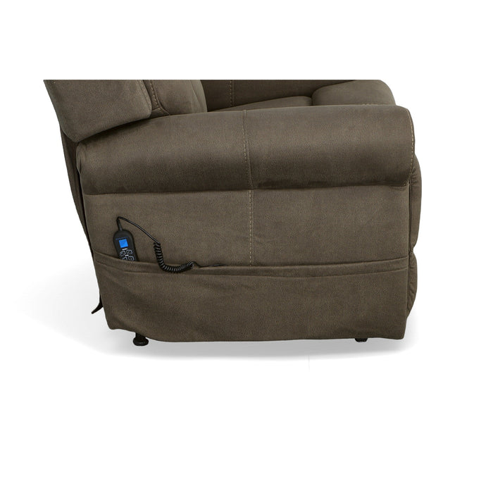 Stewart Mossy Grey Fabric Power Lift Recliner with Power Headrest & Lumbar