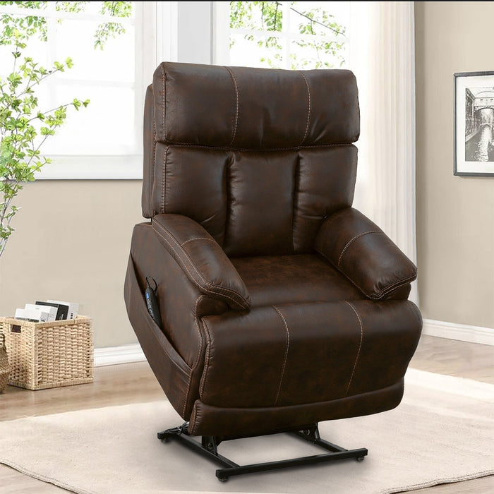 Clive Clove Fabric Power Lift Recliner with Power Headrest & Lumbar