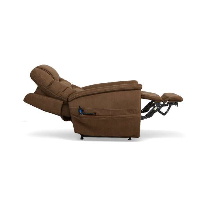 Shaw Russet Fabric Power Lift Recliner with Power Headrest & Lumbar