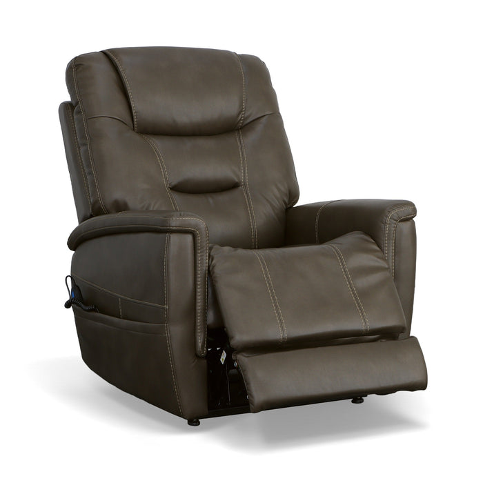 Shaw Driftwood Fabric Power Lift Recliner with Power Headrest & Lumbar