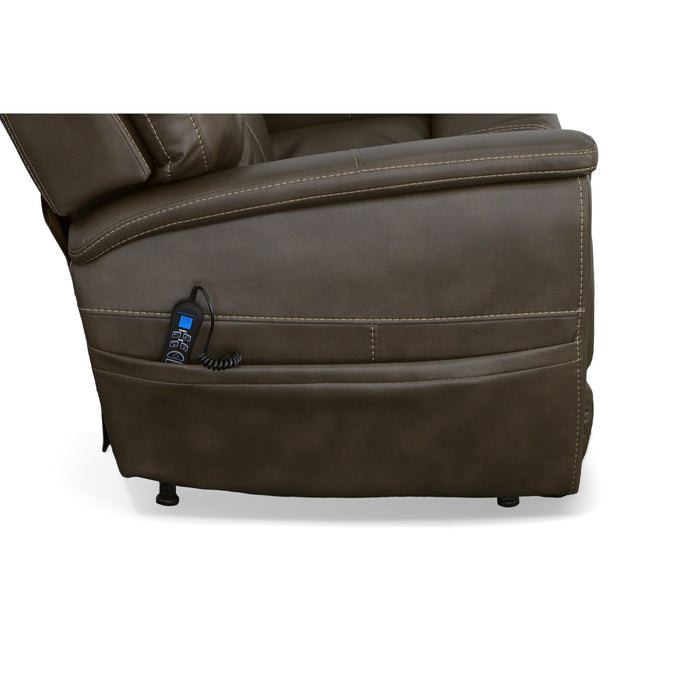 Shaw Driftwood Fabric Power Lift Recliner with Power Headrest & Lumbar