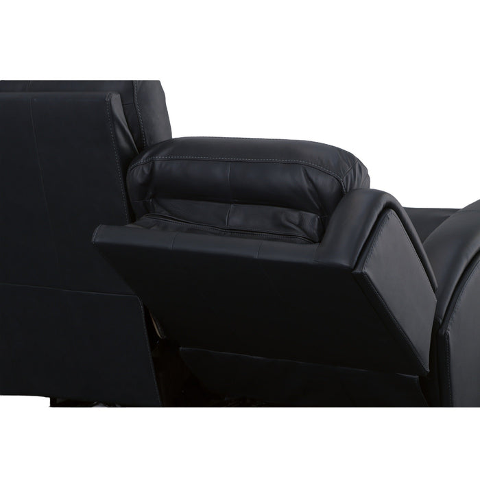 Grant Denim Leather Power Reclining Loveseat with Power Headrests