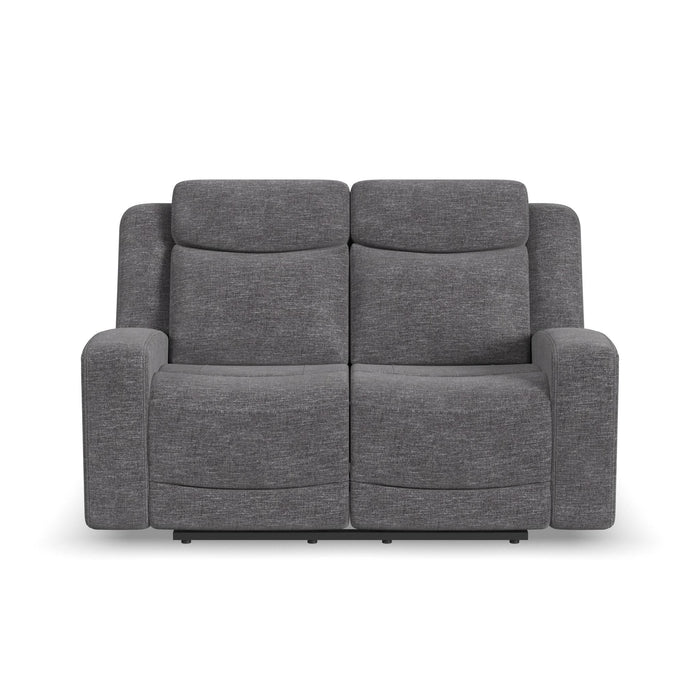 Ridge Granite Fabric Power Reclining Loveseat with Power Headrests & Lumbar