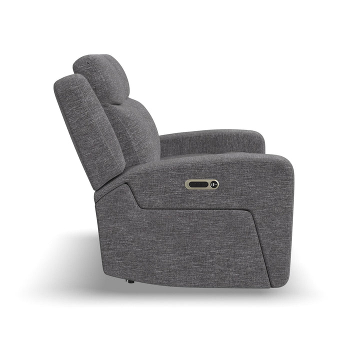 Ridge Granite Fabric Power Reclining Loveseat with Power Headrests & Lumbar