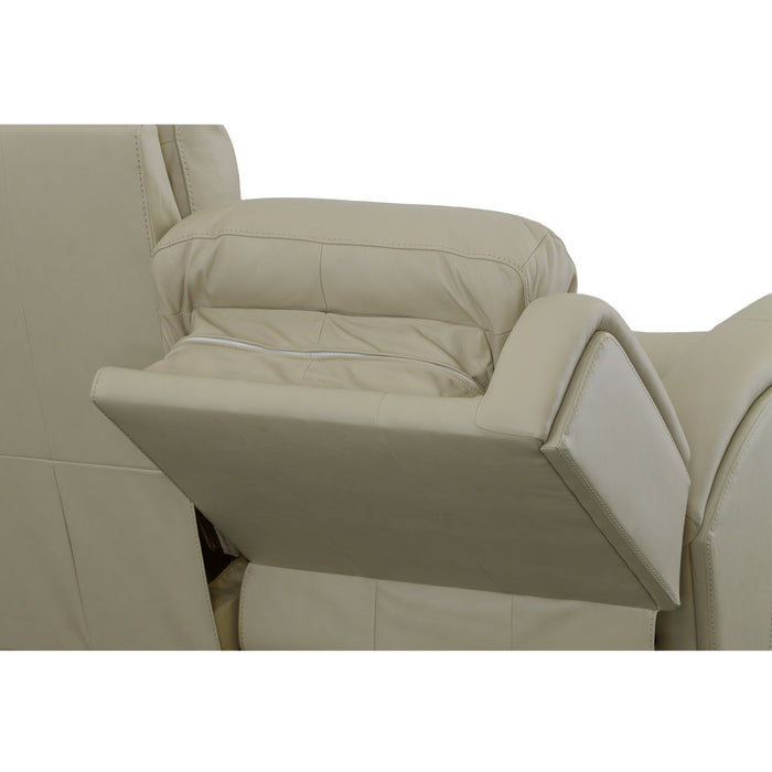 Grant Ivory Leather Power Reclining Loveseat with Power Headrests