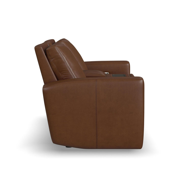 Aria Sedona Leather Power Reclining Loveseat with Console