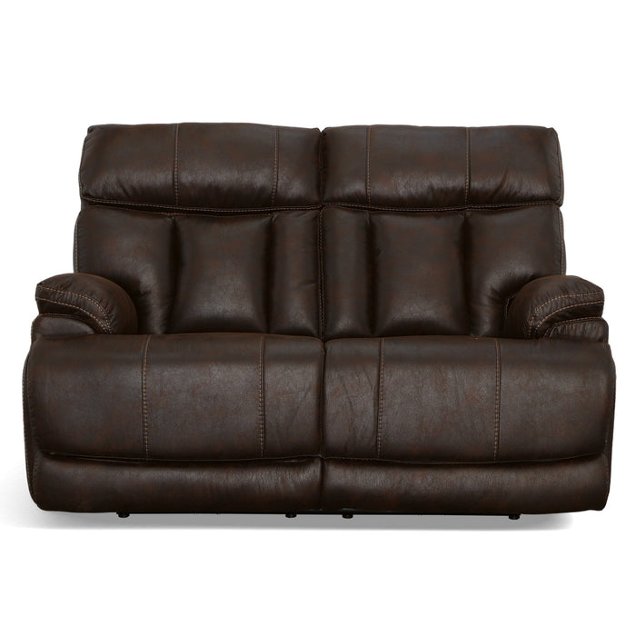 Clive Clove Fabric Power Reclining Loveseat with Power Headrests & Lumbar