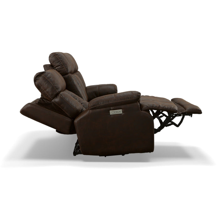 Clive Clove Fabric Power Reclining Loveseat with Power Headrests & Lumbar