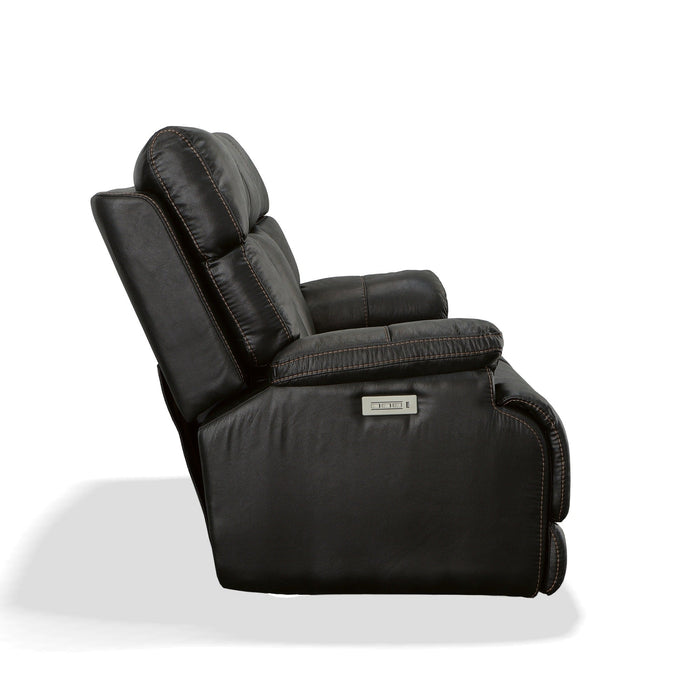 Clive Peppercorn Fabric Power Reclining Loveseat with Power Headrests & Lumbar