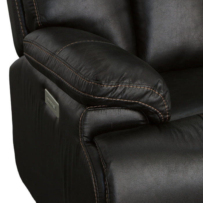 Clive Peppercorn Fabric Power Reclining Loveseat with Power Headrests & Lumbar