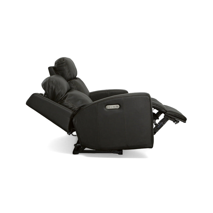 Cody Shadow Leather Power Reclining Loveseat with Power Headrests