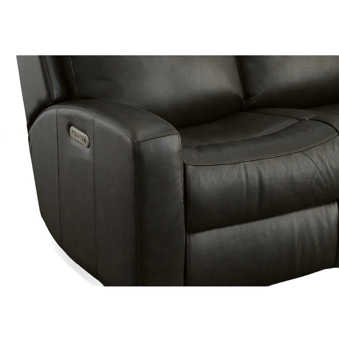 Cody Shadow Leather Power Reclining Loveseat with Power Headrests