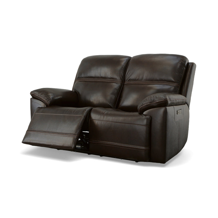 Jackson Dark Brown Leather Power Reclining Loveseat with Power Headrests