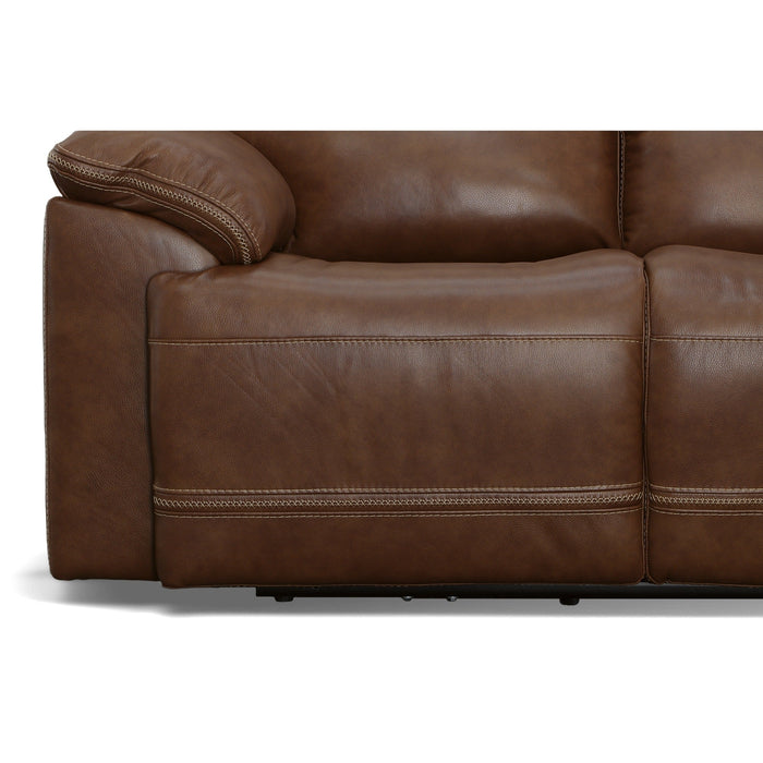 Jackson Whiskey Leather Power Reclining Loveseat with Power Headrests