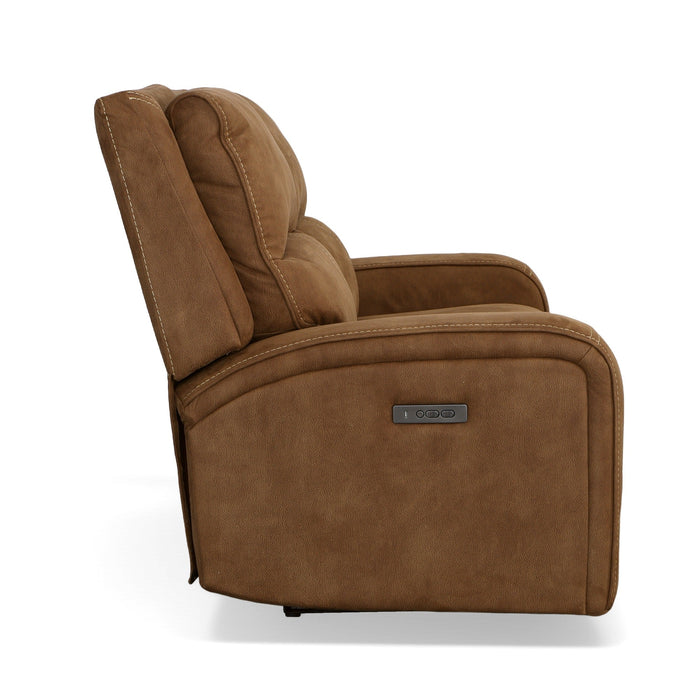 Nirvana Cocoa Fabric Power Reclining Loveseat with Power Headrests