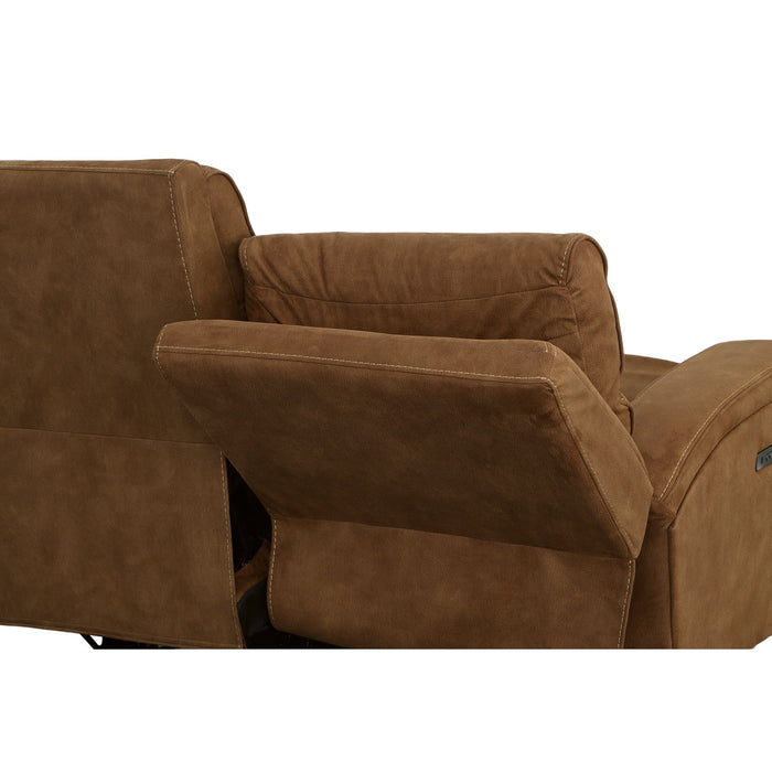 Nirvana Cocoa Fabric Power Reclining Loveseat with Power Headrests