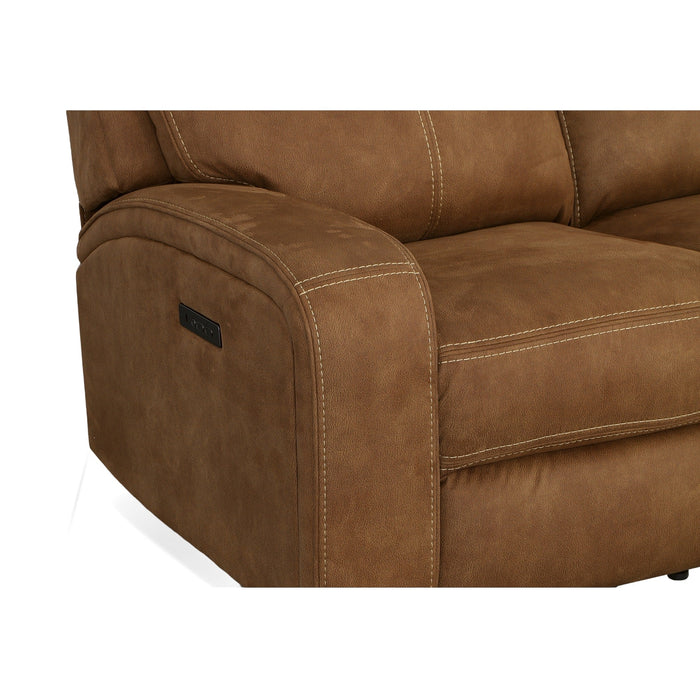 Nirvana Cocoa Fabric Power Reclining Loveseat with Power Headrests