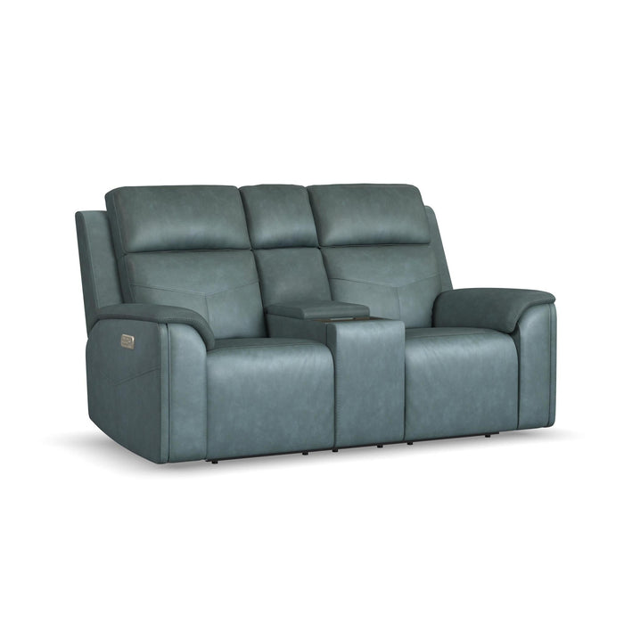 Vernon Admiral Fabric Power Reclining Loveseat with Console, Power Headrests, Lumbar, Heat & Massage