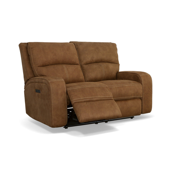 Nirvana Cocoa Fabric Power Reclining Loveseat with Power Headrests