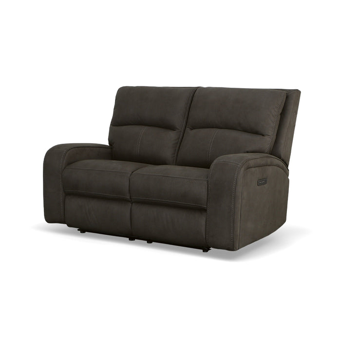 Nirvana Flint Fabric Power Reclining Loveseat with Power Headrests