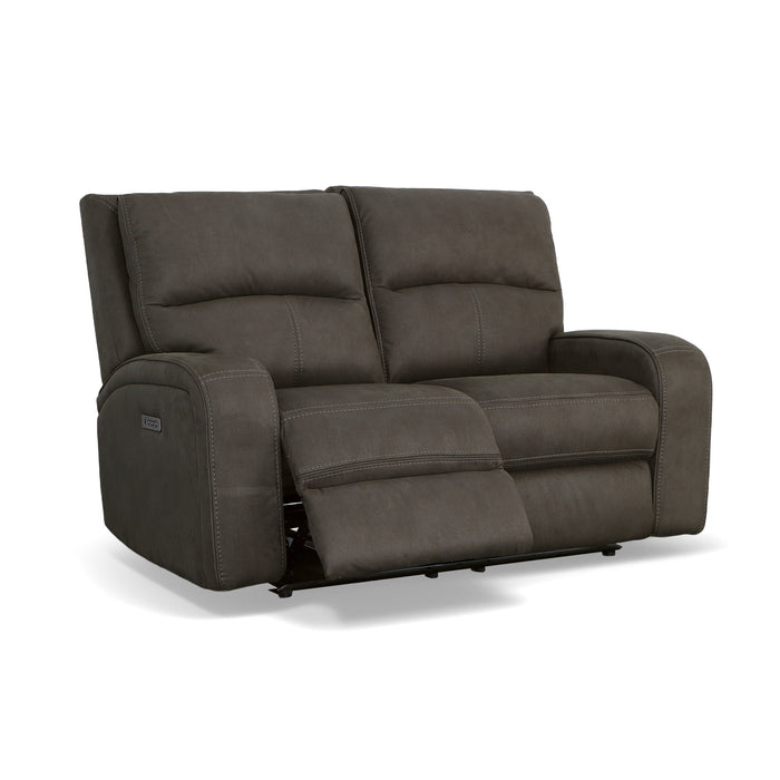 Nirvana Flint Fabric Power Reclining Loveseat with Power Headrests