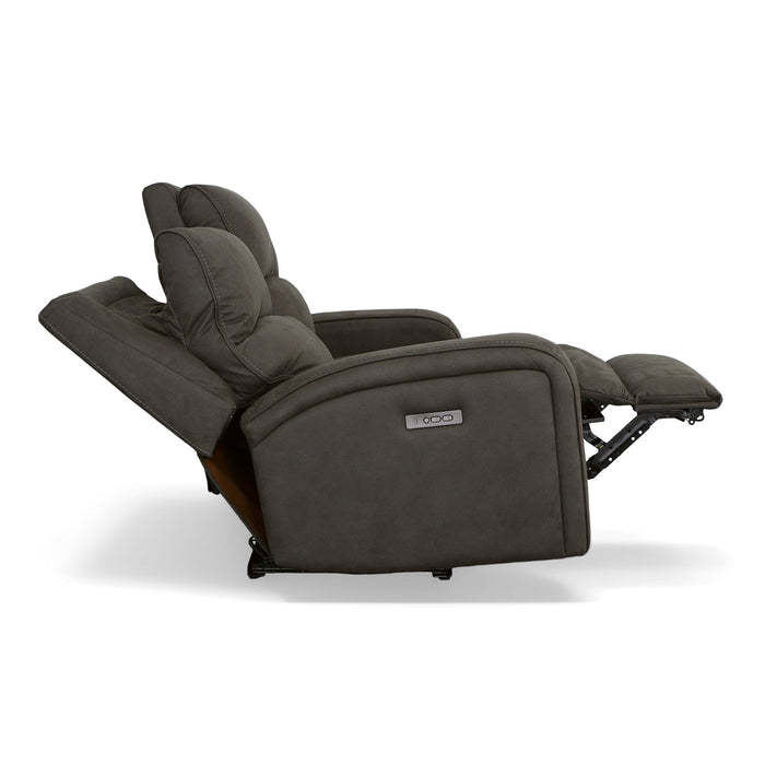 Nirvana Flint Fabric Power Reclining Loveseat with Power Headrests