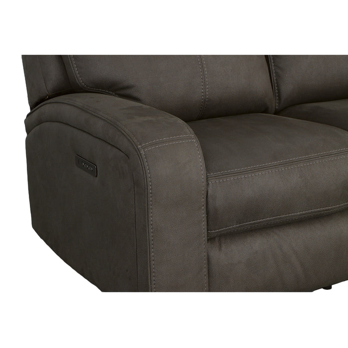 Nirvana Flint Fabric Power Reclining Loveseat with Power Headrests