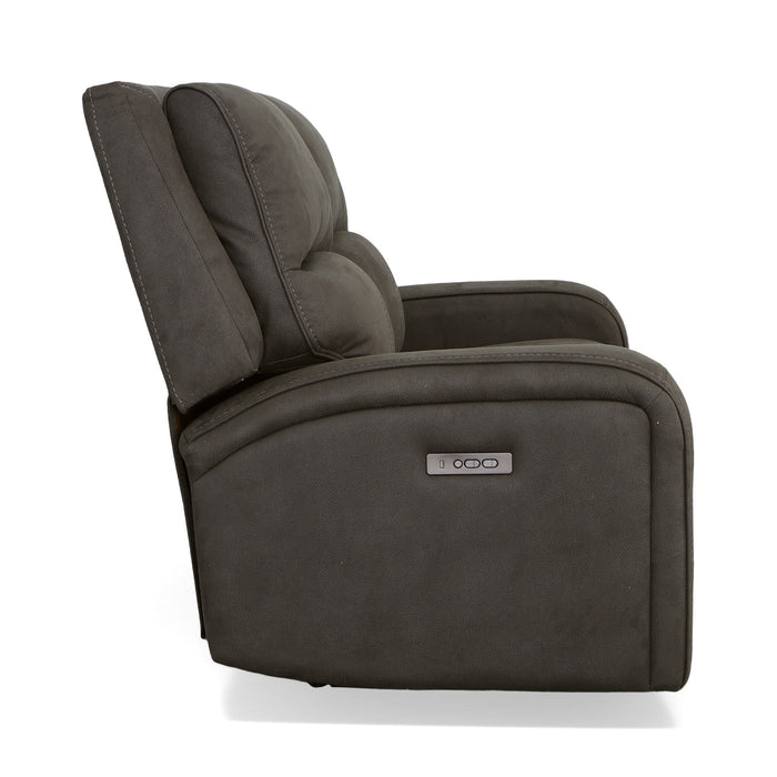 Nirvana Flint Fabric Power Reclining Loveseat with Power Headrests