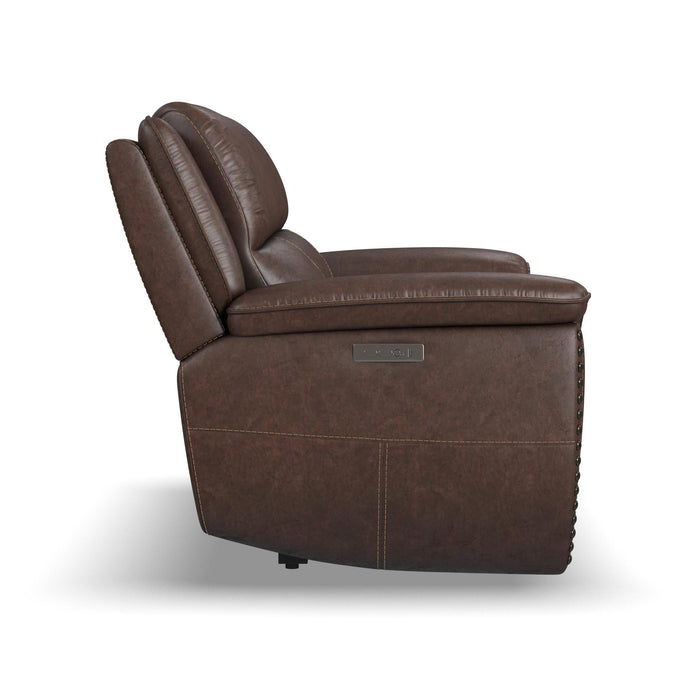 Beau Sable Fabric Power Reclining Loveseat with Power Headrests