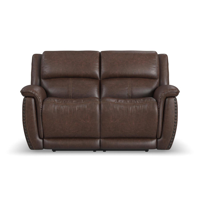 Beau Sable Fabric Power Reclining Loveseat with Power Headrests