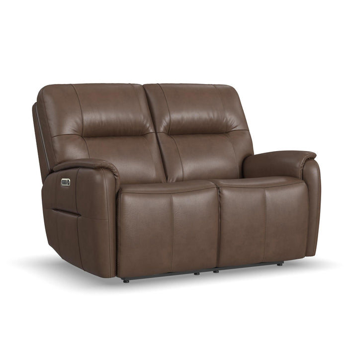 Wilson Café Leather Power Reclining Loveseat with Power Headrests