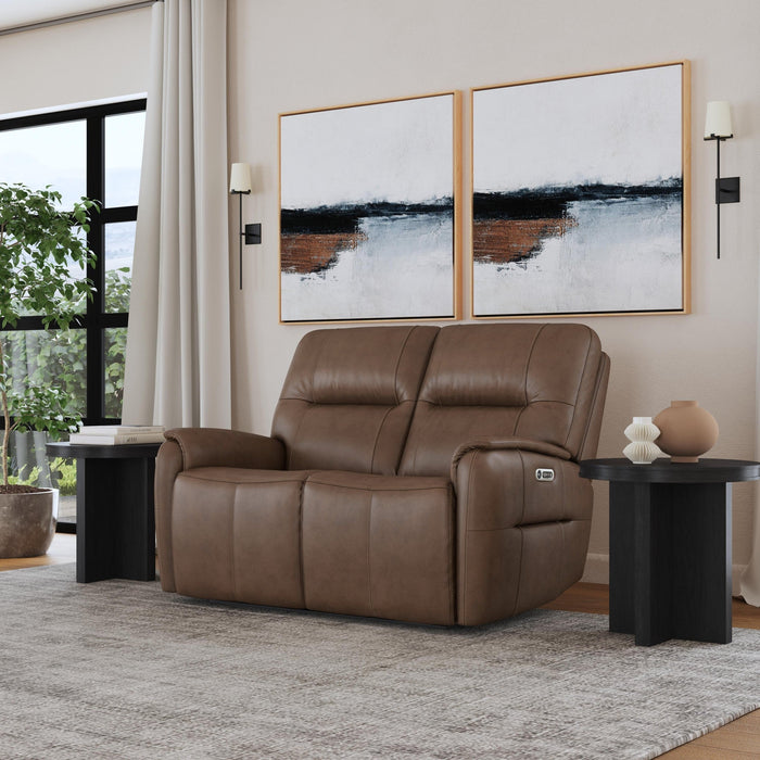 Wilson Café Leather Power Reclining Loveseat with Power Headrests