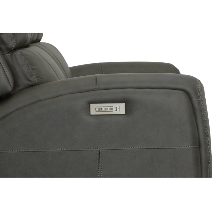 Linden Leather Power Reclining Loveseat with Power Headrests & Lumbar