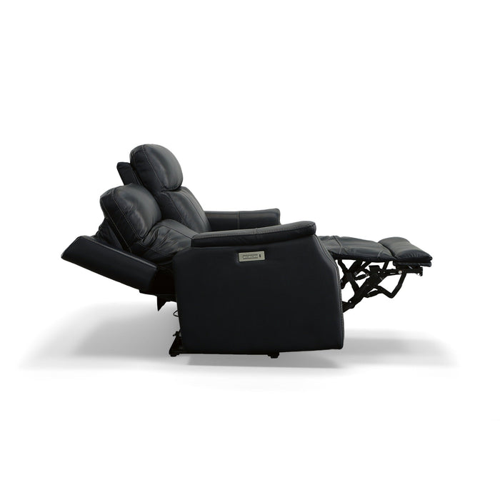 Easton Ocean Leather Power Reclining Loveseat with Power Headrests & Lumbar