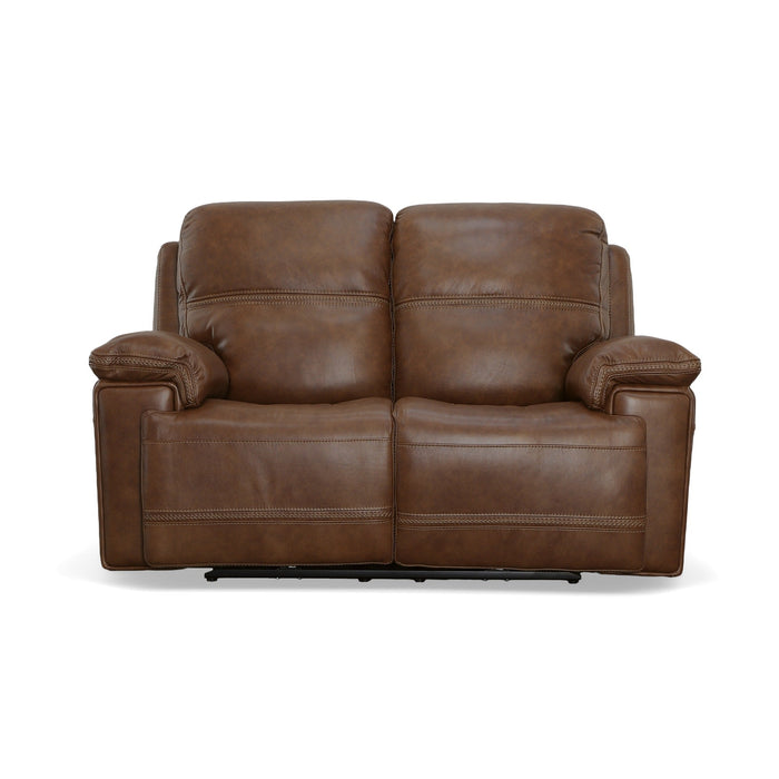 Fenwick Cognac Leather Power Reclining Loveseat with Power Headrests