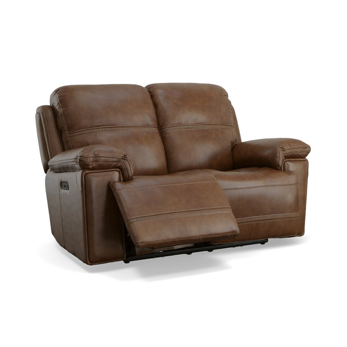 Fenwick Cognac Leather Power Reclining Loveseat with Power Headrests