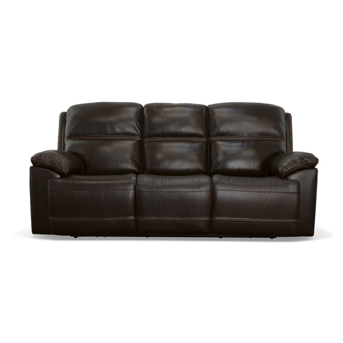 Jackson Dark Brown Leather Power Reclining Sofa with Power Headrests