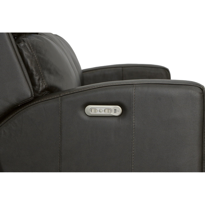 Cody Shadow Leather Power Reclining Sofa with Power Headrests