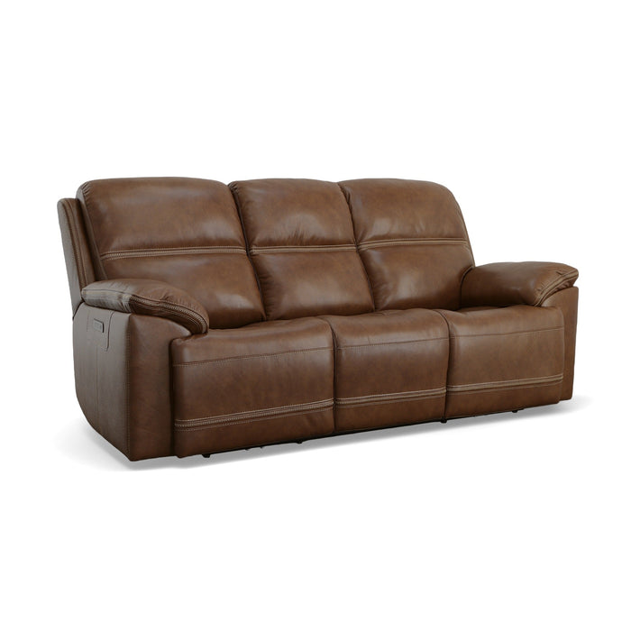 Jackson Whiskey Leather Power Reclining Sofa with Power Headrests