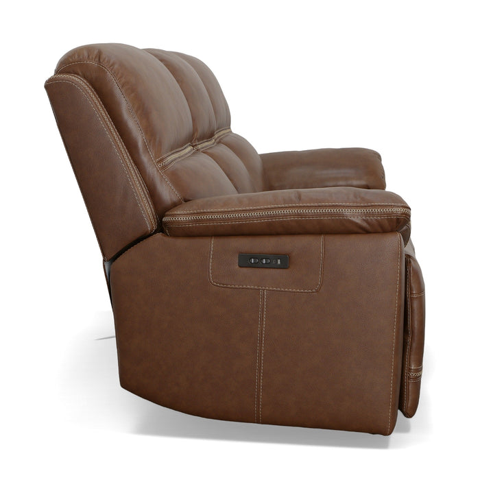 Jackson Whiskey Leather Power Reclining Sofa with Power Headrests