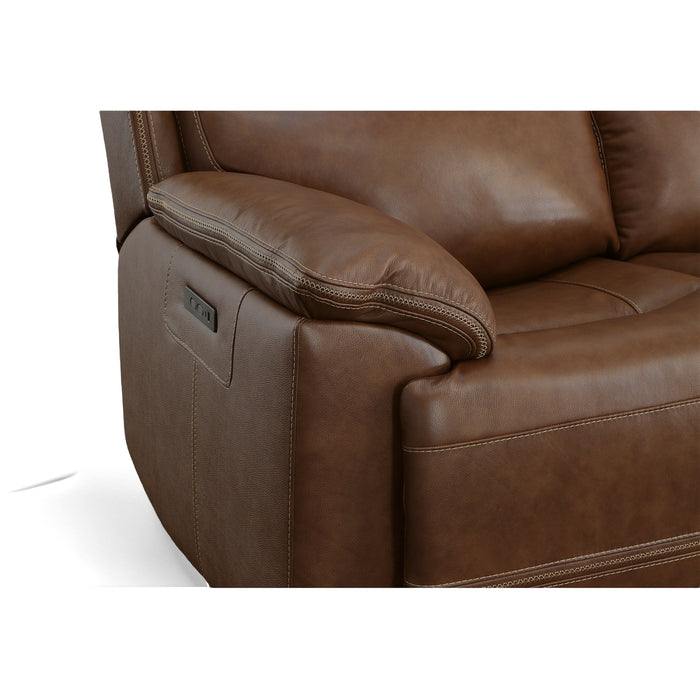 Jackson Whiskey Leather Power Reclining Sofa with Power Headrests