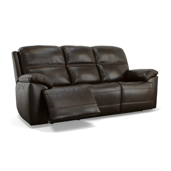 Jackson Dark Brown Leather Power Reclining Sofa with Power Headrests