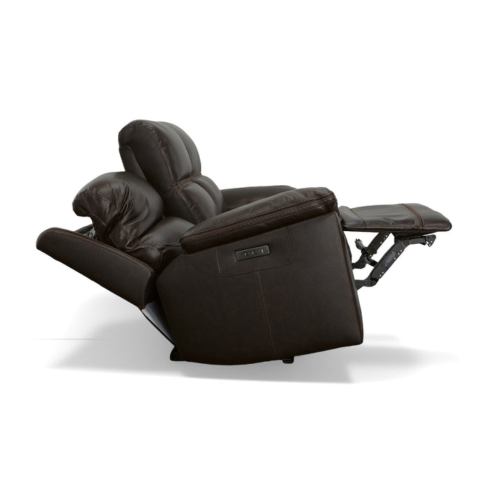 Jackson Dark Brown Leather Power Reclining Sofa with Power Headrests